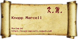 Knopp Marcell névjegykártya